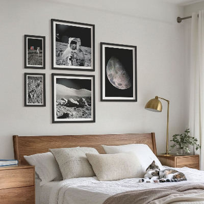 Decorațiune de perete set tablouri Peisajele lunare ale astronauților