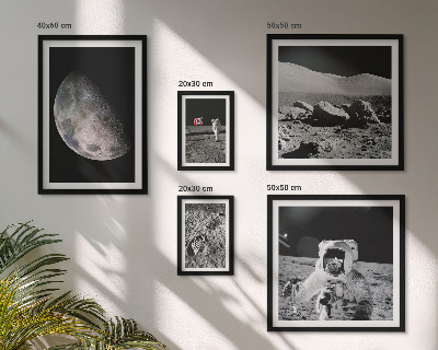Decorațiune de perete set tablouri Peisajele lunare ale astronauților