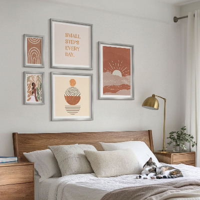 Decorațiune de perete set tablouri Sloganuri pozitive despre natură în stil boho