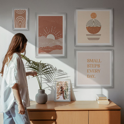 Decorațiune de perete set tablouri Sloganuri pozitive despre natură în stil boho