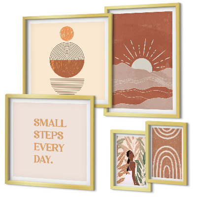 Decorațiune de perete set tablouri Sloganuri pozitive despre natură în stil boho