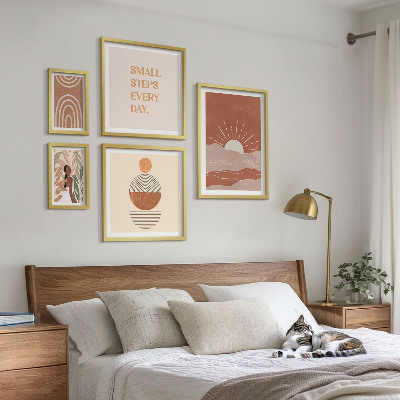 Decorațiune de perete set tablouri Sloganuri pozitive despre natură în stil boho