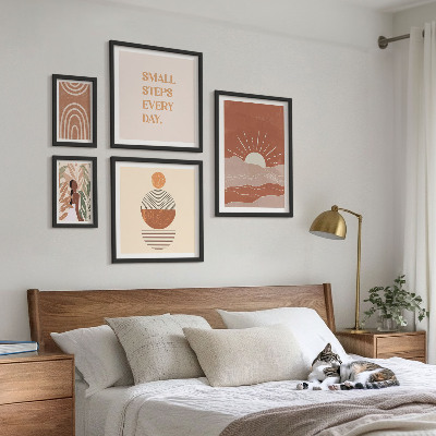 Decorațiune de perete set tablouri Sloganuri pozitive despre natură în stil boho