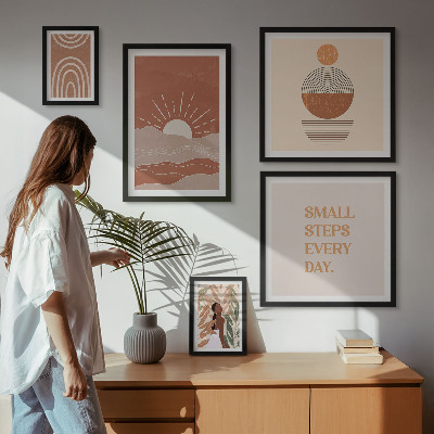 Decorațiune de perete set tablouri Sloganuri pozitive despre natură în stil boho