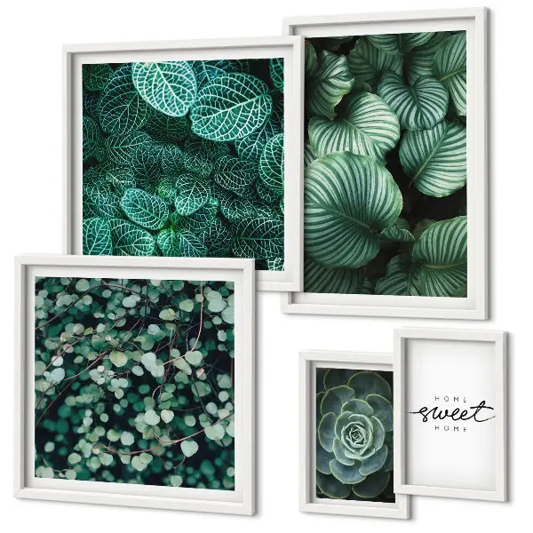 Set de tablouri decorative pentru perete cu frunze verzi moderne