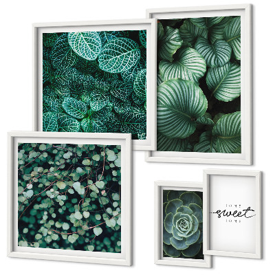 Decorațiune de perete set tablouri Frunze verzi plante moderne