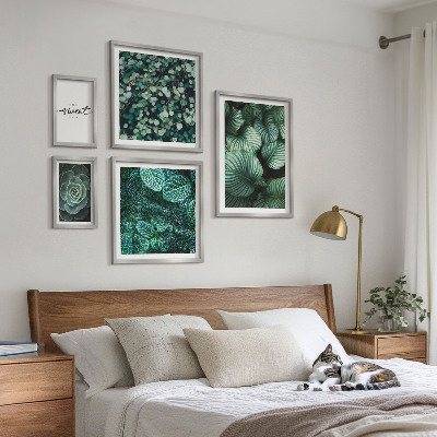 Decorațiune de perete set tablouri Frunze verzi plante moderne