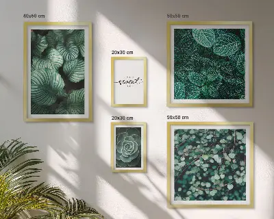 Set de tablouri decorative pentru perete cu frunze verzi moderne
