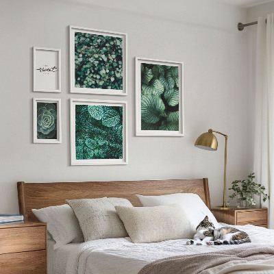 Decorațiune de perete set tablouri Frunze verzi plante moderne