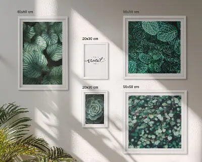Set de tablouri decorative pentru perete cu frunze verzi moderne
