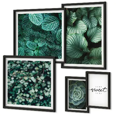 Set de tablouri decorative pentru perete cu frunze verzi moderne
