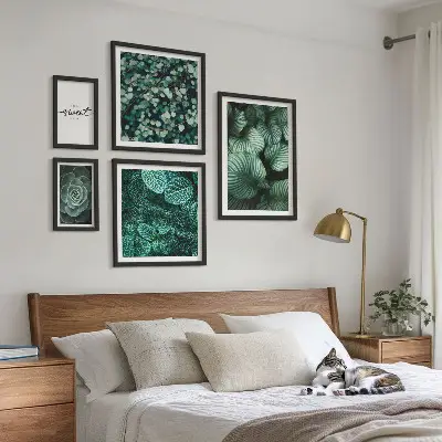 Set de tablouri decorative pentru perete cu frunze verzi moderne