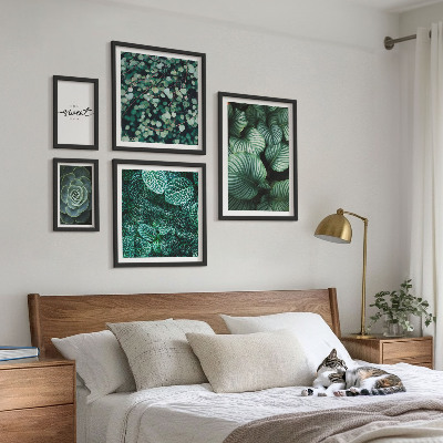 Decorațiune de perete set tablouri Frunze verzi plante moderne