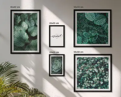 Set de tablouri decorative pentru perete cu frunze verzi moderne
