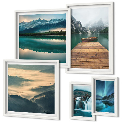 Decorațiune de perete set tablouri Peisaje cascade munți