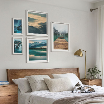 Decorațiune de perete set tablouri Peisaje cascade munți