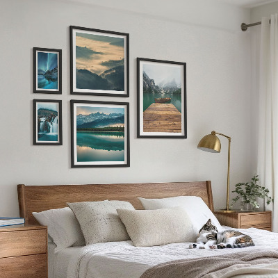 Decorațiune de perete set tablouri Peisaje cascade munți