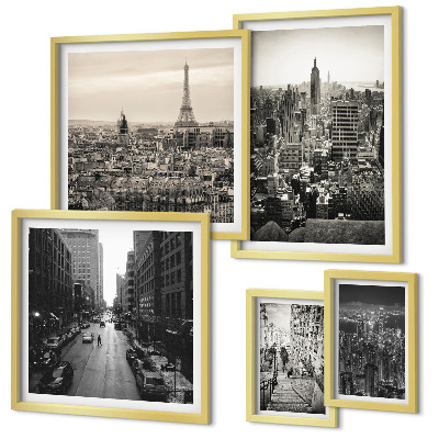 Decorațiune de perete set tablouri Panorame ale orașelor capitalelor europene