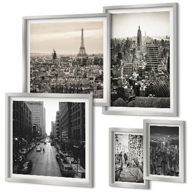 Decorațiune de perete set tablouri Panorame ale orașelor capitalelor europene
