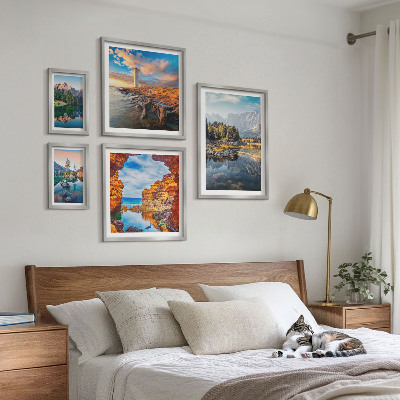 Decorațiune de perete set tablouri Vederi naturale la apă de munte