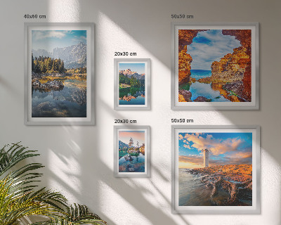Decorațiune de perete set tablouri Vederi naturale la apă de munte