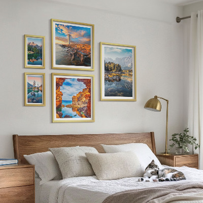 Decorațiune de perete set tablouri Vederi naturale la apă de munte
