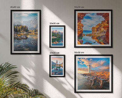 Decorațiune de perete set tablouri Vederi naturale la apă de munte