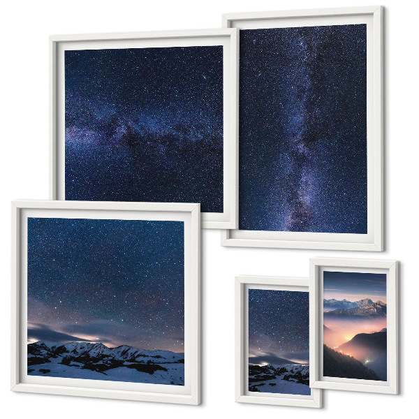 Decorațiune de perete set tablouri Peisaje cosmice