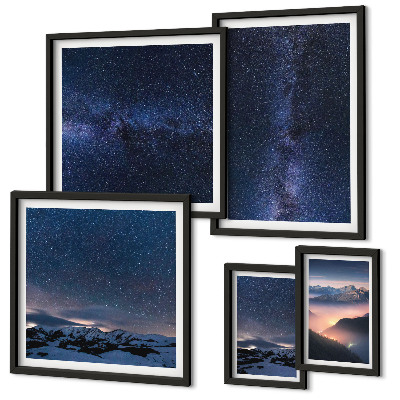Decorațiune de perete set tablouri Peisaje cosmice