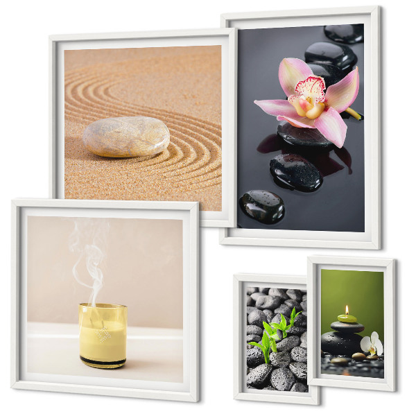 Decorațiune de perete set tablouri Relaxare pietre zen orhidee