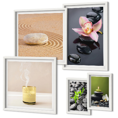 Decorațiune de perete set tablouri Relaxare pietre zen orhidee