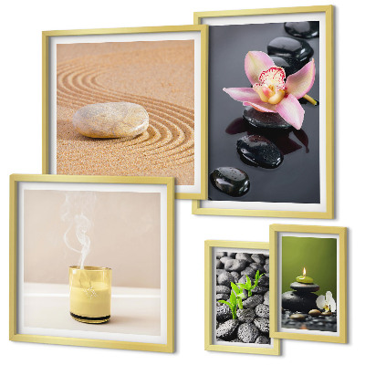 Decorațiune de perete set tablouri Relaxare pietre zen orhidee