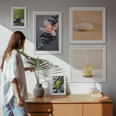 Decorațiune de perete set tablouri Relaxare pietre zen orhidee