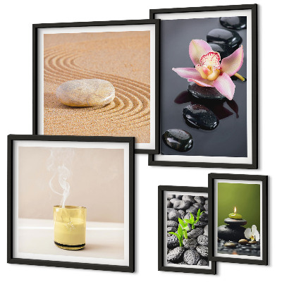 Decorațiune de perete set tablouri Relaxare pietre zen orhidee