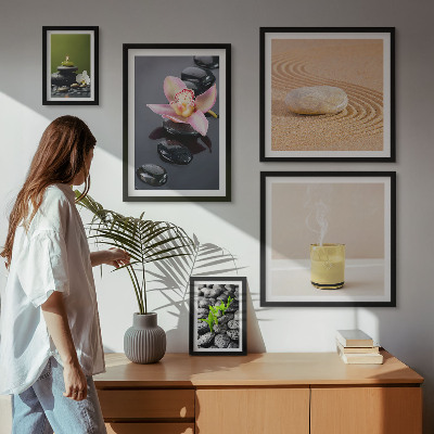 Decorațiune de perete set tablouri Relaxare pietre zen orhidee