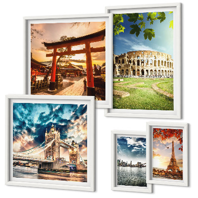 Decorațiune de perete set tablouri Icoane ale arhitecturii mondiale