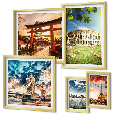 Decorațiune de perete set tablouri Icoane ale arhitecturii mondiale
