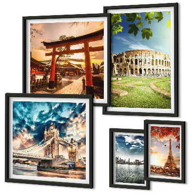 Decorațiune de perete set tablouri Icoane ale arhitecturii mondiale
