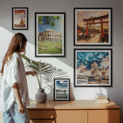 Decorațiune de perete set tablouri Icoane ale arhitecturii mondiale