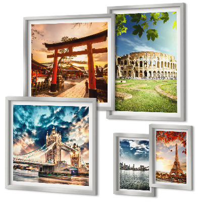 Decorațiune de perete set tablouri Icoane ale arhitecturii mondiale
