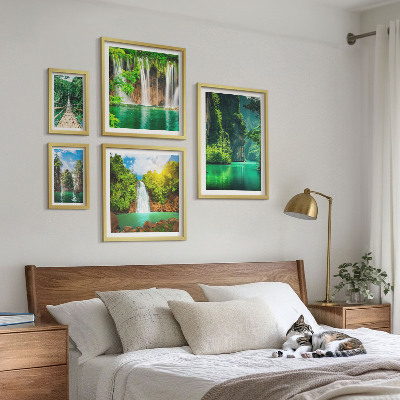 Polyptic înrămat Cascade tropicale verde natură