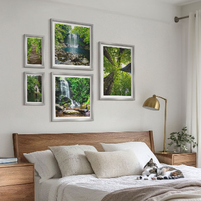 Decorațiune de perete set tablouri Peisaje verzi cu cascade