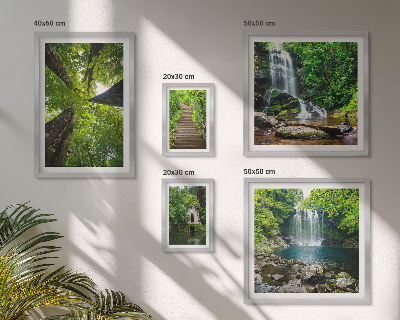 Decorațiune de perete set tablouri Peisaje verzi cu cascade