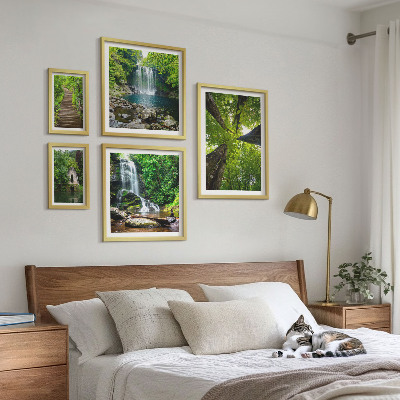 Decorațiune de perete set tablouri Peisaje verzi cu cascade