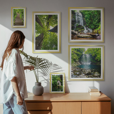 Decorațiune de perete set tablouri Peisaje verzi cu cascade