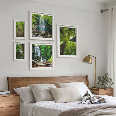 Decorațiune de perete set tablouri Peisaje verzi cu cascade