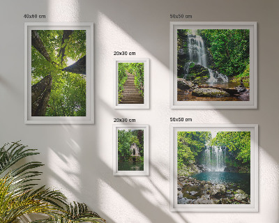 Decorațiune de perete set tablouri Peisaje verzi cu cascade