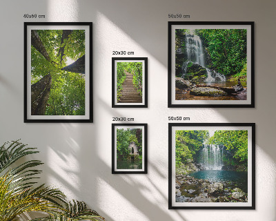 Decorațiune de perete set tablouri Peisaje verzi cu cascade