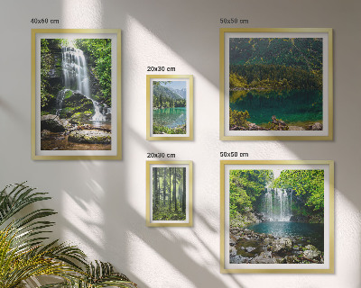Polyptic înrămat Cascade, peisaje forestiere, natură