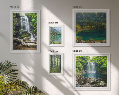 Polyptic înrămat Cascade, peisaje forestiere, natură